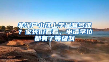 非深户小孩上学是有多难？家长们看看，申请学位都有了等级制