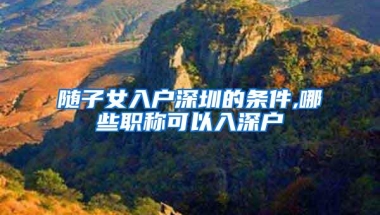 随子女入户深圳的条件,哪些职称可以入深户