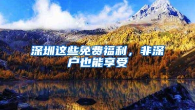 深圳这些免费福利，非深户也能享受