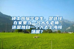 硕士应届毕业生，是选择在家里当一名大专老师，还是独自一个人去上海闯荡呢？