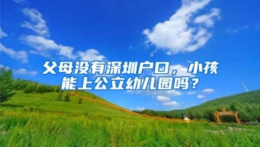 父母没有深圳户口，小孩能上公立幼儿园吗？