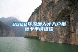 2022年深圳人才入户指标卡申请流程