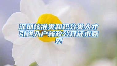 深圳核准类和积分类人才引进入户新政公开征求意见