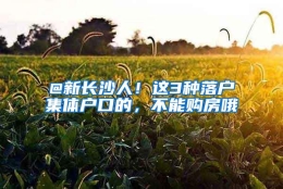 @新长沙人！这3种落户集体户口的，不能购房哦