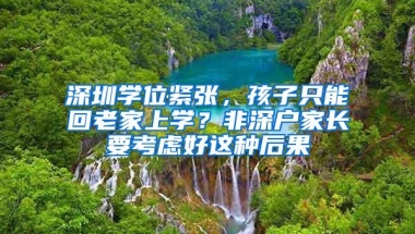 深圳学位紧张，孩子只能回老家上学？非深户家长要考虑好这种后果