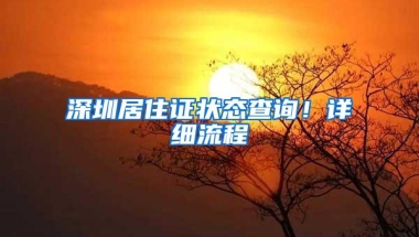 深圳居住证状态查询！详细流程