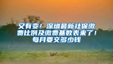 又有变！深圳最新社保缴费比例及缴费基数表来了！每月要交多少钱