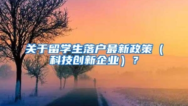 关于留学生落户最新政策（科技创新企业）？