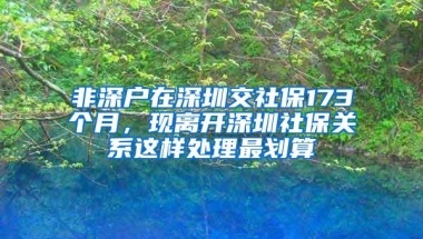 非深户在深圳交社保173个月，现离开深圳社保关系这样处理最划算
