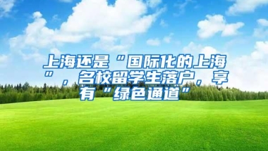 上海还是“国际化的上海”，名校留学生落户，享有“绿色通道”
