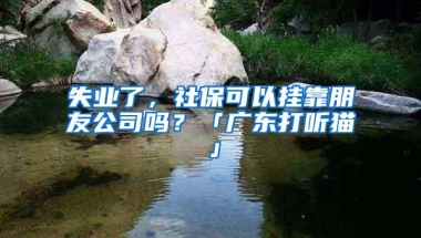 失业了，社保可以挂靠朋友公司吗？「广东打听猫」