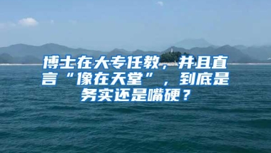 博士在大专任教，并且直言“像在天堂”，到底是务实还是嘴硬？