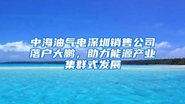 中海油气电深圳销售公司落户大鹏，助力能源产业集群式发展