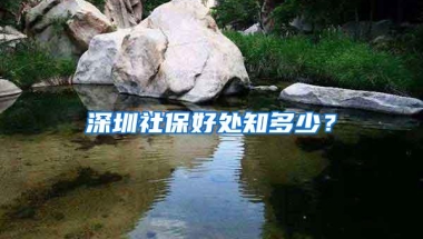深圳社保好处知多少？