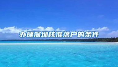 办理深圳核准落户的条件