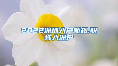 2022深圳入户新规,职称入深户