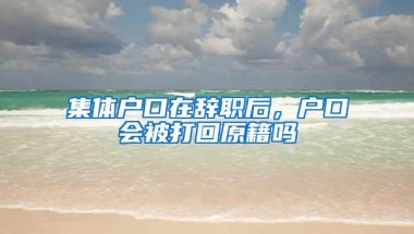 集体户口在辞职后，户口会被打回原籍吗