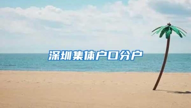 深圳集体户口分户