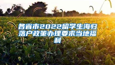 各省市2022留学生海归落户政策办理要求当地福利