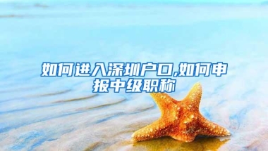 如何进入深圳户口,如何申报中级职称