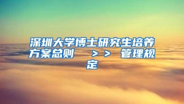 深圳大学博士研究生培养方案总则  ＞＞ 管理规定