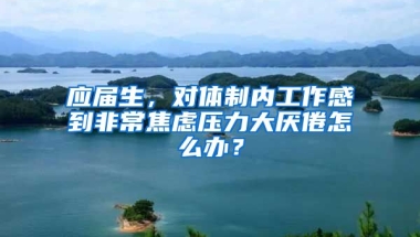 应届生，对体制内工作感到非常焦虑压力大厌倦怎么办？
