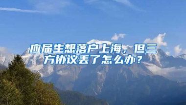 应届生想落户上海，但三方协议丢了怎么办？