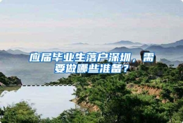 应届毕业生落户深圳，需要做哪些准备？