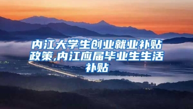 内江大学生创业就业补贴政策,内江应届毕业生生活补贴