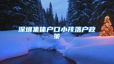 深圳集体户口小孩落户政策