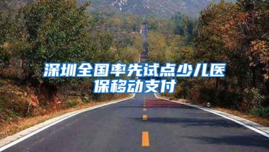 深圳全国率先试点少儿医保移动支付