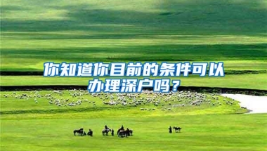 你知道你目前的条件可以办理深户吗？