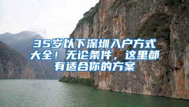 35岁以下深圳入户方式大全！无论条件，这里都有适合你的方案