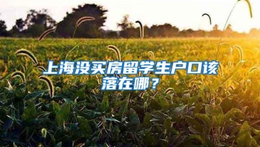 上海没买房留学生户口该落在哪？