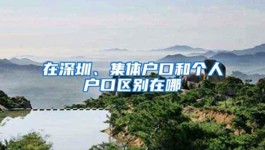 在深圳、集体户口和个人户口区别在哪