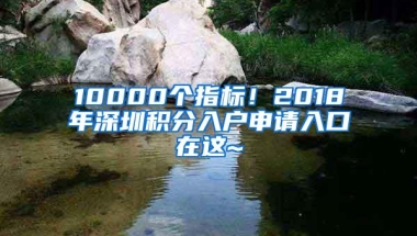 10000个指标！2018年深圳积分入户申请入口在这~