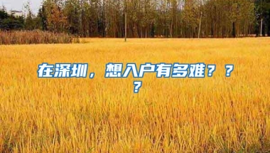 在深圳，想入户有多难？？？