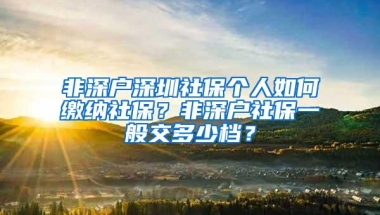 非深户深圳社保个人如何缴纳社保？非深户社保一般交多少档？