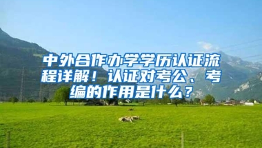 中外合作办学学历认证流程详解！认证对考公、考编的作用是什么？