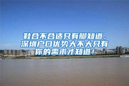 鞋合不合适只有脚知道，深圳户口优势大不大只有你的需求才知道！