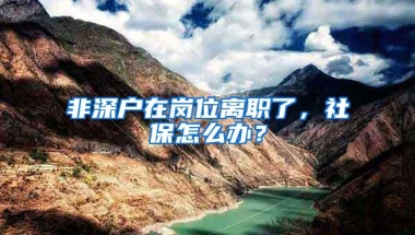 非深户在岗位离职了，社保怎么办？