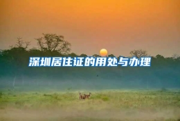 深圳居住证的用处与办理