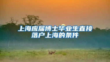 上海应届博士毕业生直接落户上海的条件
