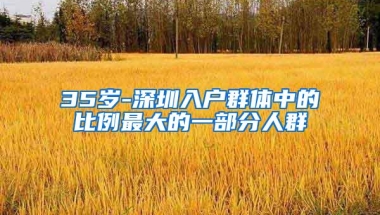 35岁-深圳入户群体中的比例最大的一部分人群