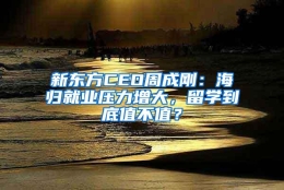新东方CEO周成刚：海归就业压力增大，留学到底值不值？
