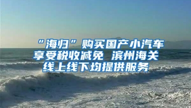 “海归”购买国产小汽车享受税收减免 滨州海关线上线下均提供服务
