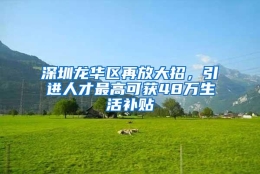 深圳龙华区再放大招，引进人才最高可获48万生活补贴