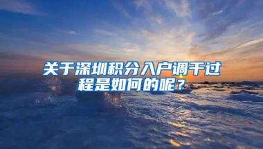 关于深圳积分入户调干过程是如何的呢？