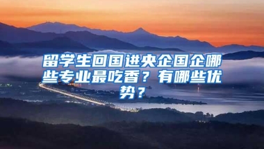 留学生回国进央企国企哪些专业最吃香？有哪些优势？