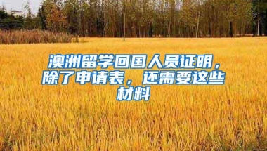 澳洲留学回国人员证明，除了申请表，还需要这些材料